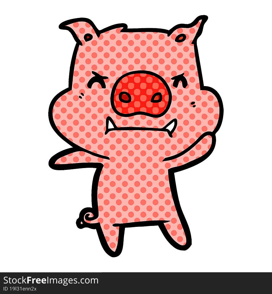 angry cartoon pig. angry cartoon pig