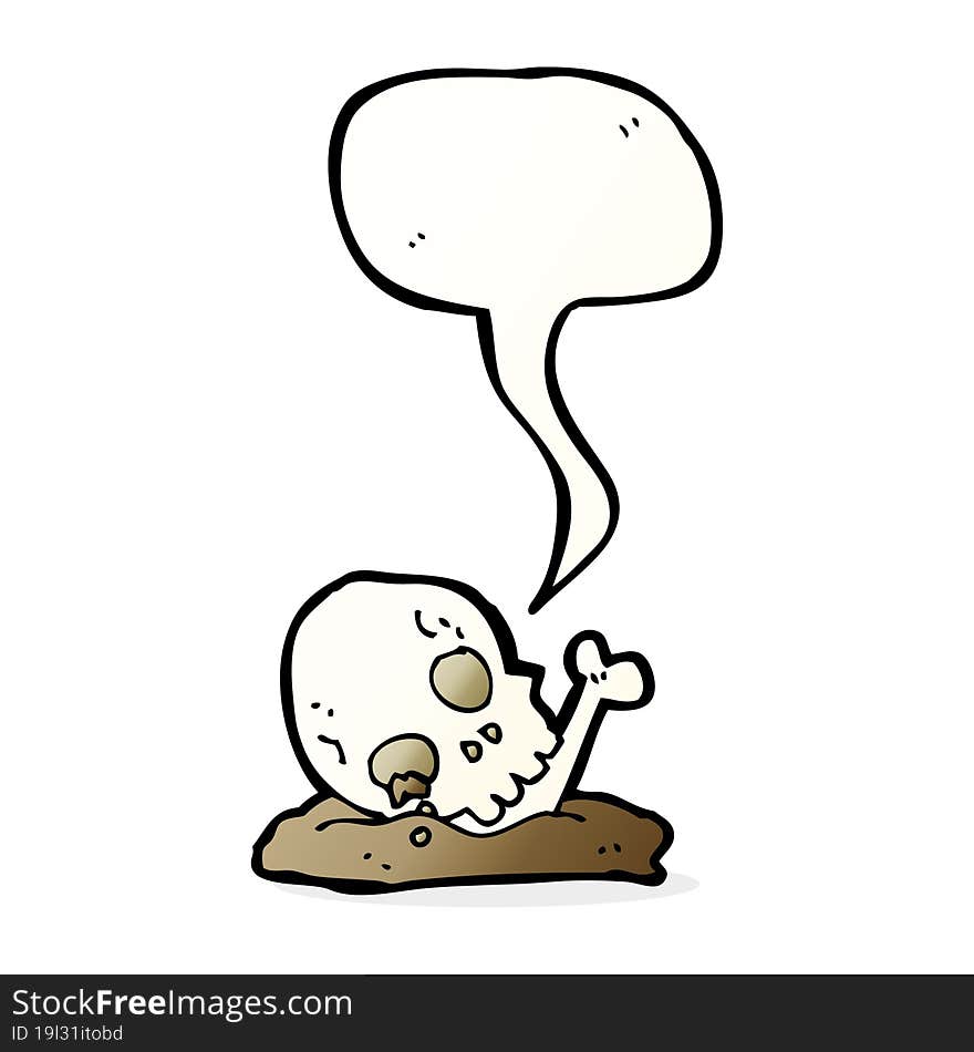 Cartoon Old Bones With Speech Bubble