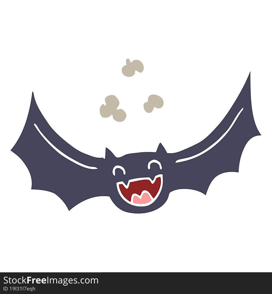 flat color style cartoon bat