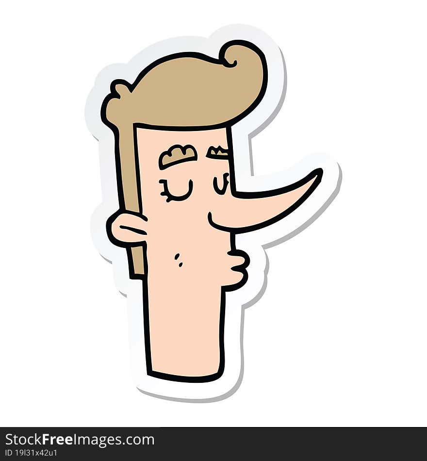 Sticker Of A Cartoon Arrogant Man