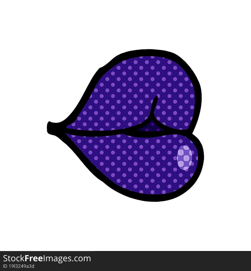 Cartoon Doodle Purple Lips