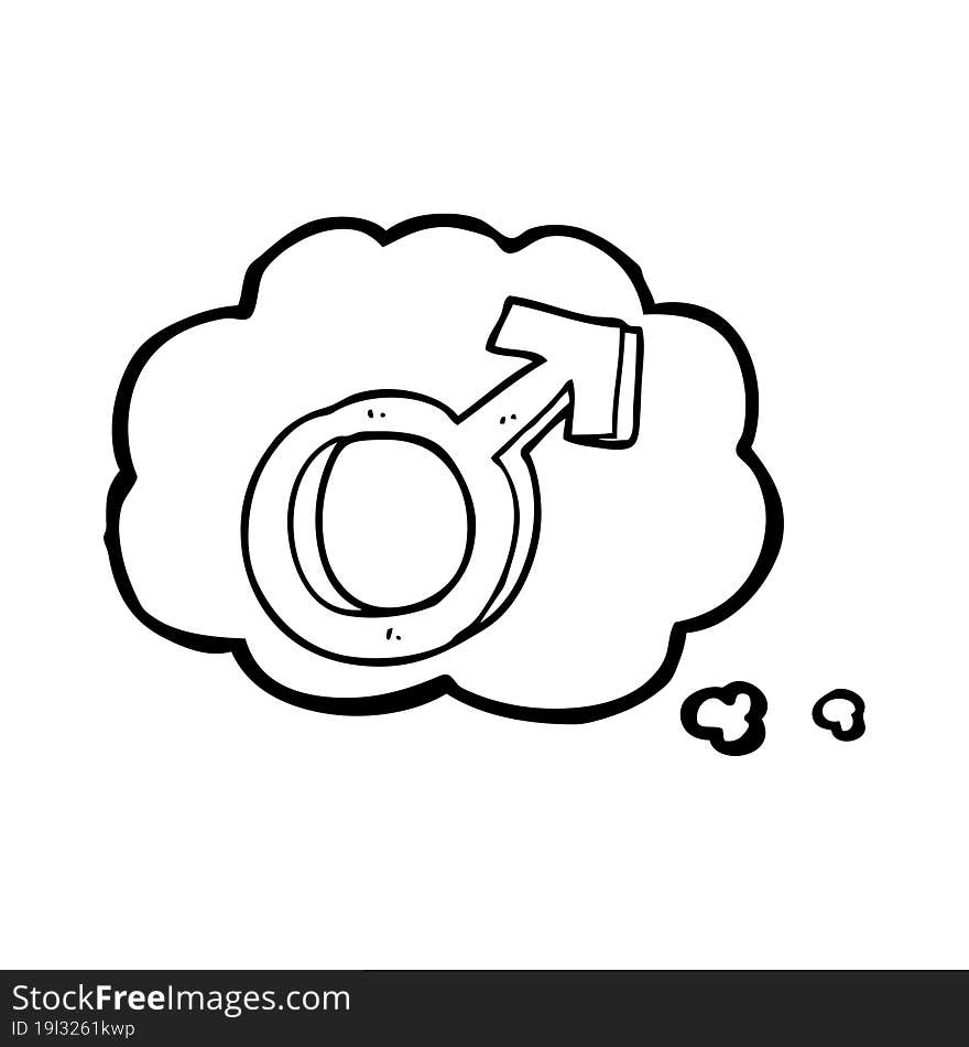 thought bubble cartoon male symbol