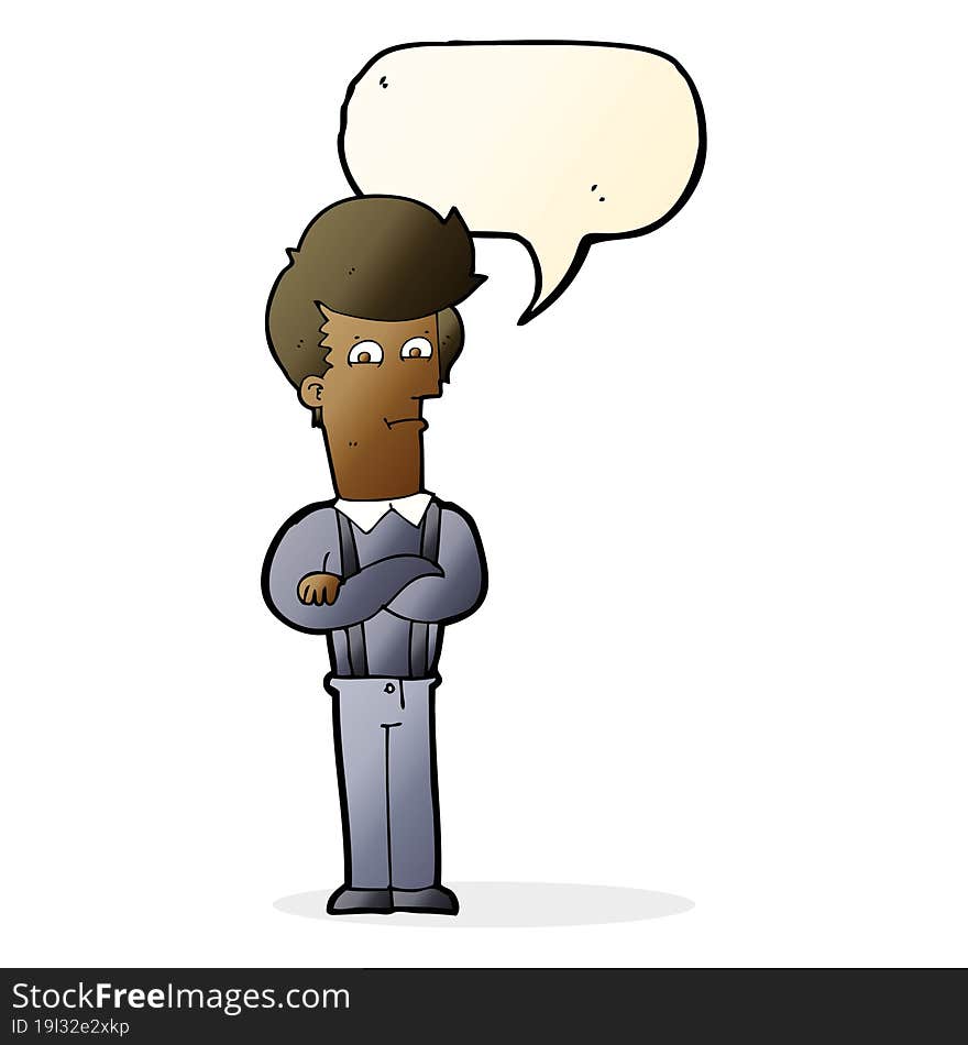 cartoon annoyed man with speech bubble