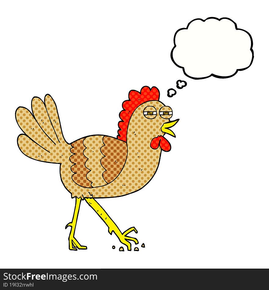 Thought Bubble Cartoon Chicken