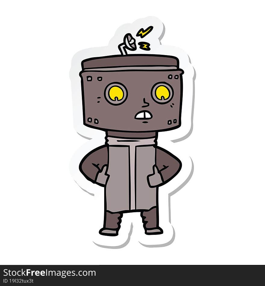 sticker of a cartoon robot