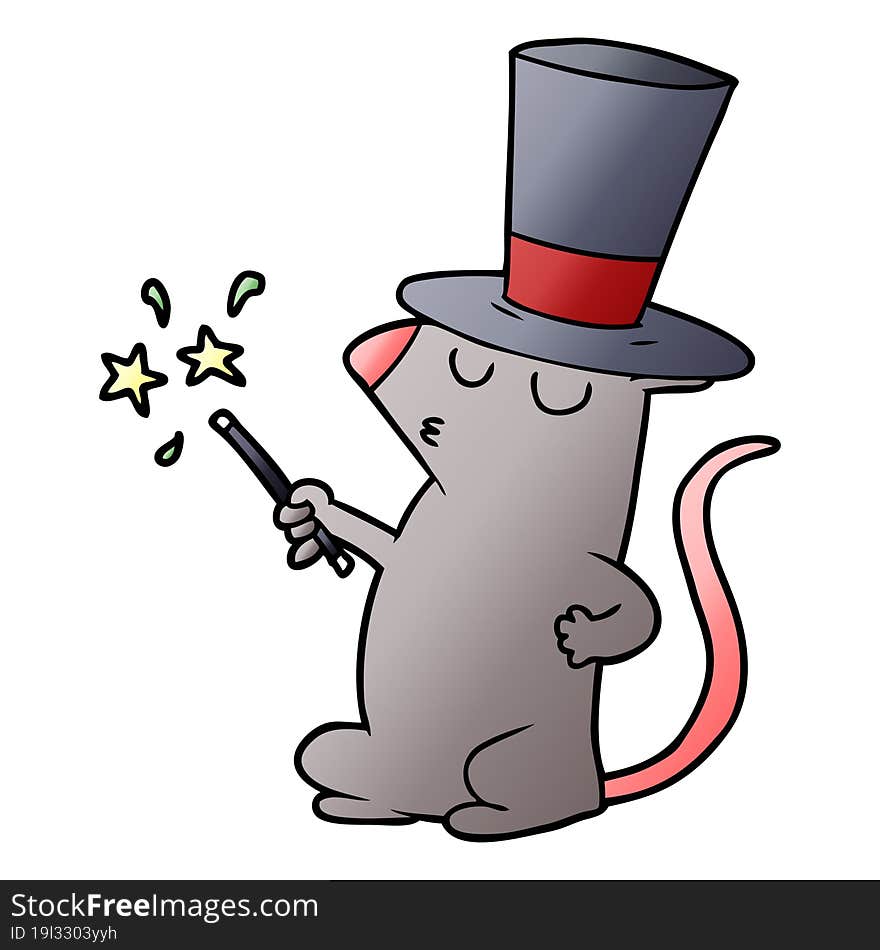 cartoon mouse magician. cartoon mouse magician