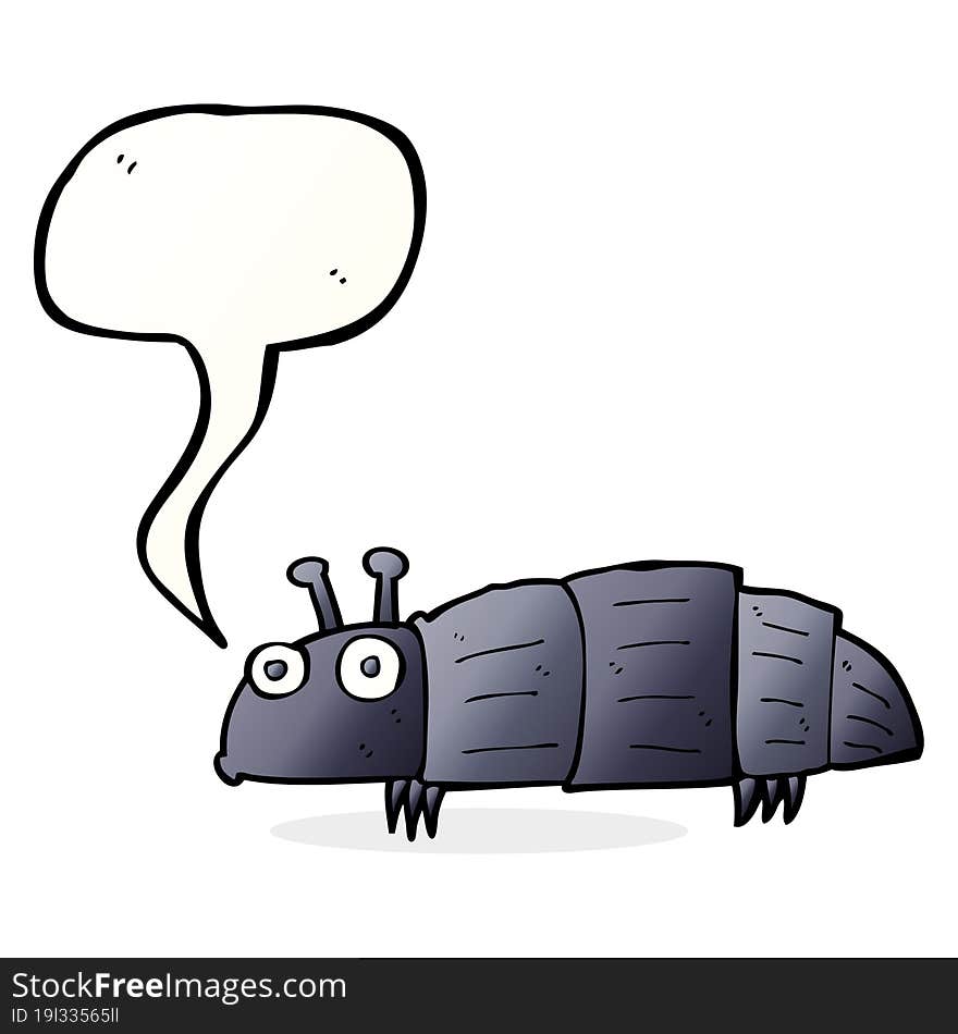 Cartoon Bug With Speech Bubble