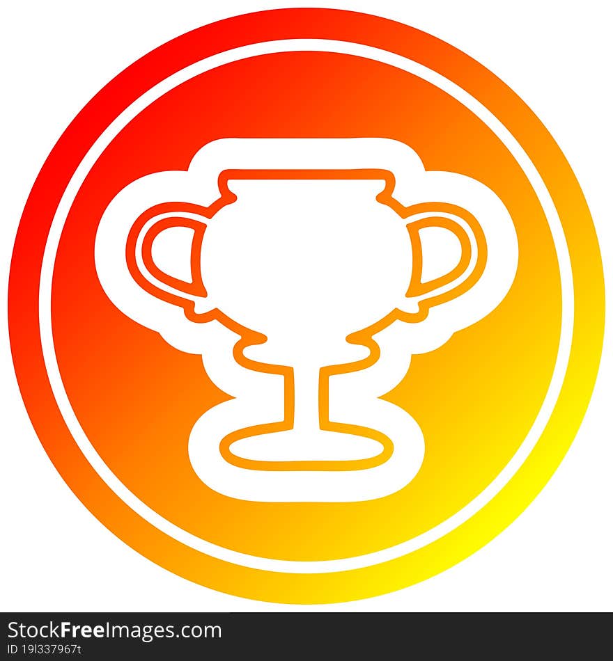 trophy cup circular in hot gradient spectrum