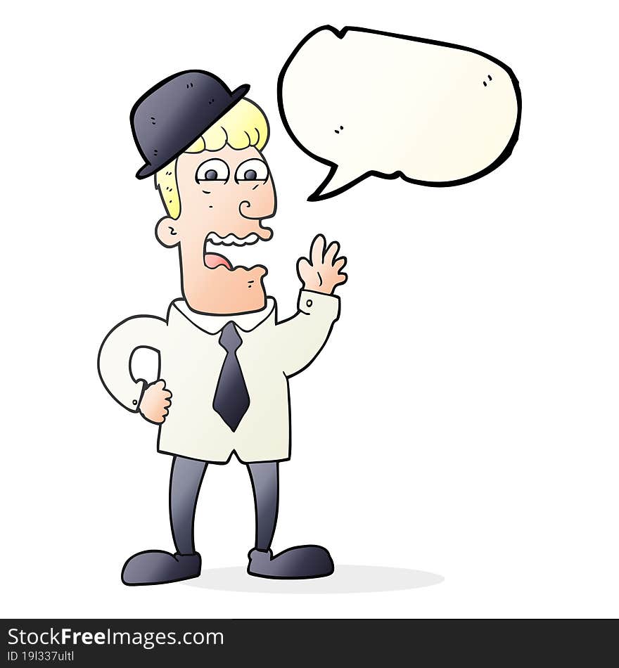 Speech Bubble Cartoon Businessman