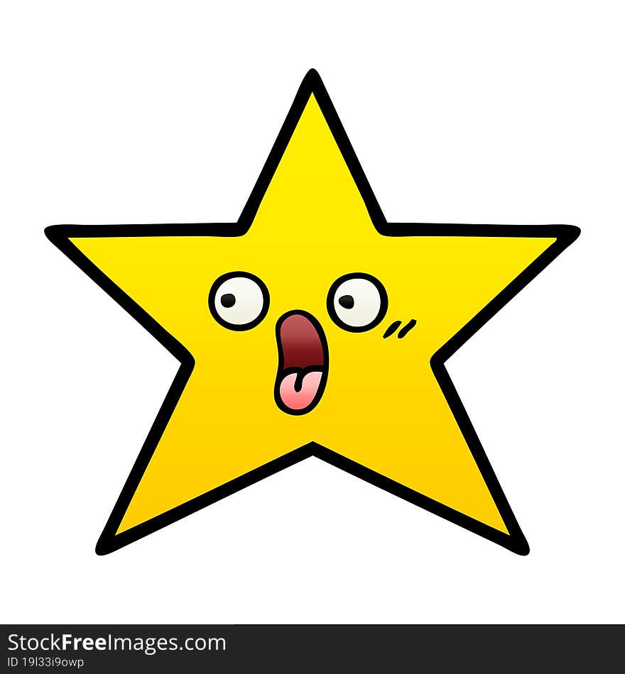 gradient shaded cartoon gold star