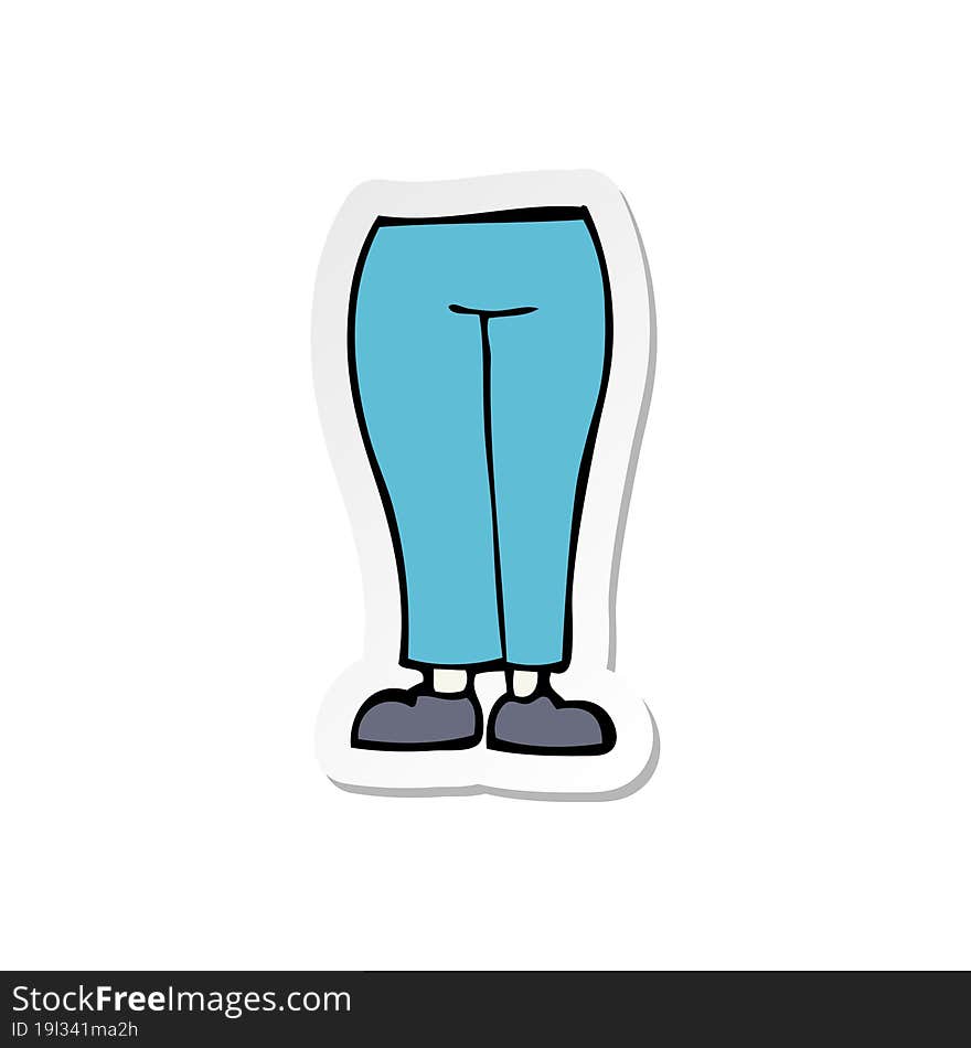 sticker of a cartoon legs