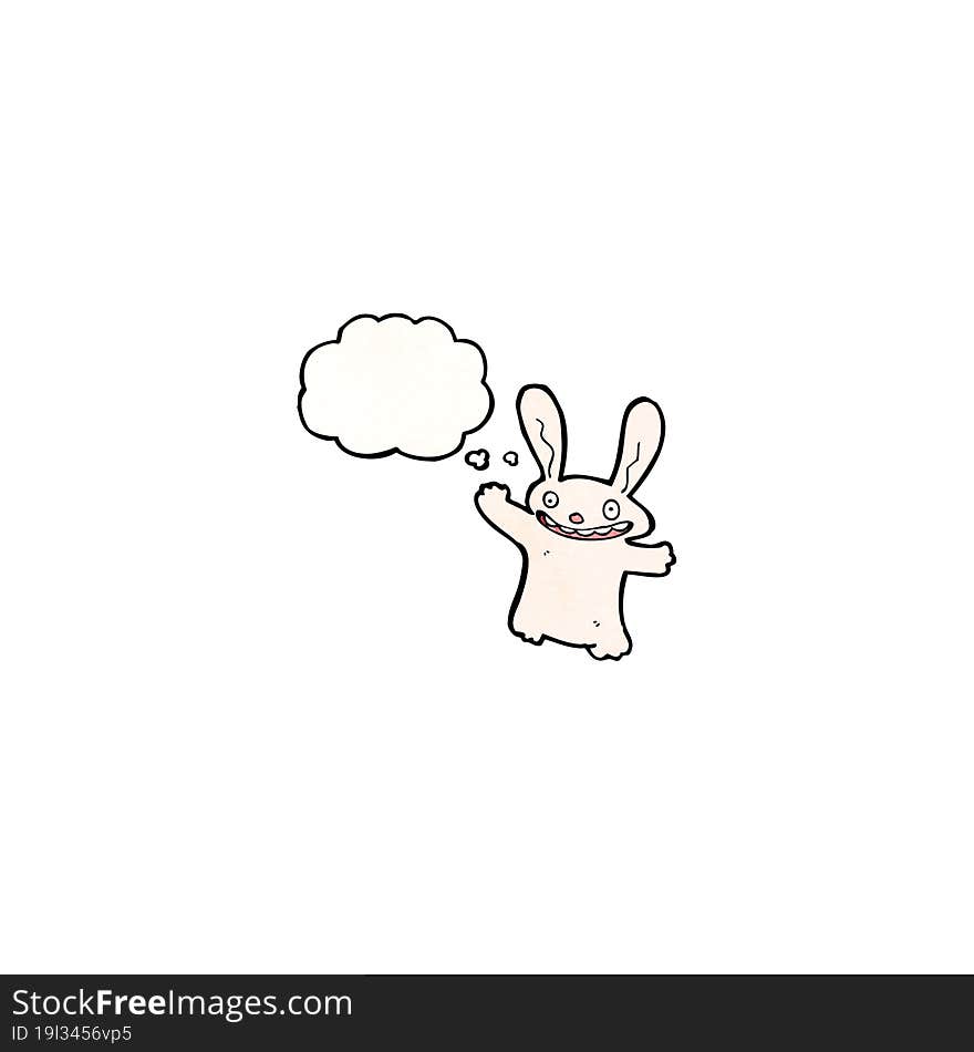 cartoon rabbit with thought bubble