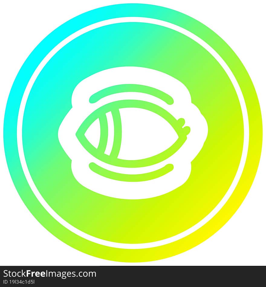 staring eye circular in cold gradient spectrum