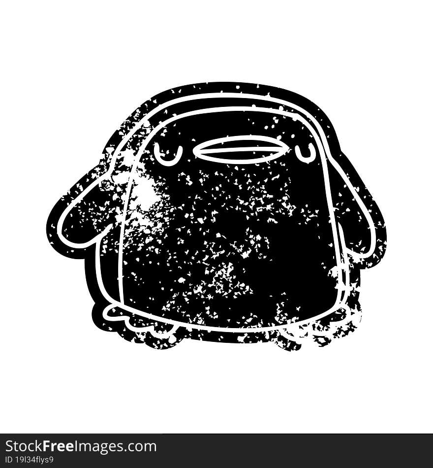 grunge icon kawaii of a cute penguin