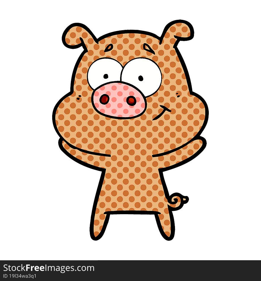 happy cartoon pig. happy cartoon pig