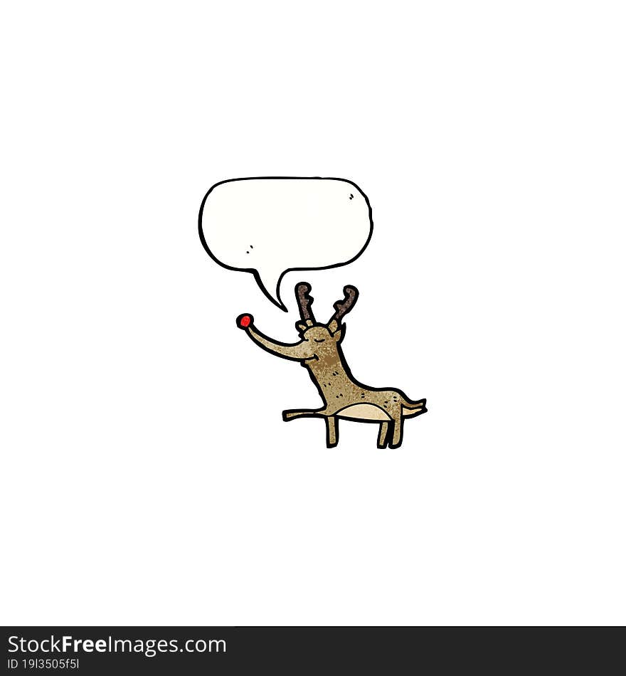 Cartoon Reindeer With Speech Bubble