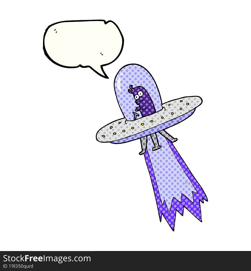 comic book speech bubble cartoon flying saucer