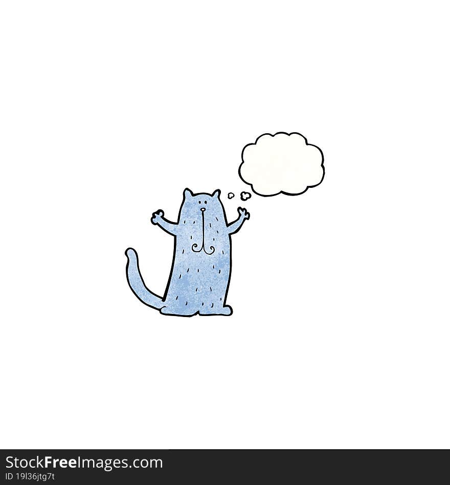 Cartoon Cat With Thought Bubble