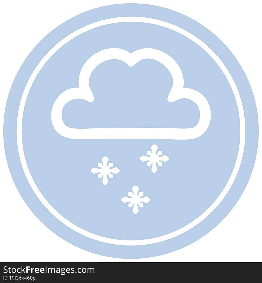 snow cloud circular icon