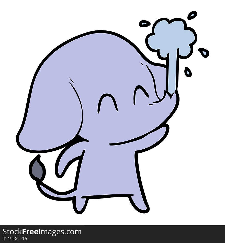 cute cartoon elephant spouting water. cute cartoon elephant spouting water