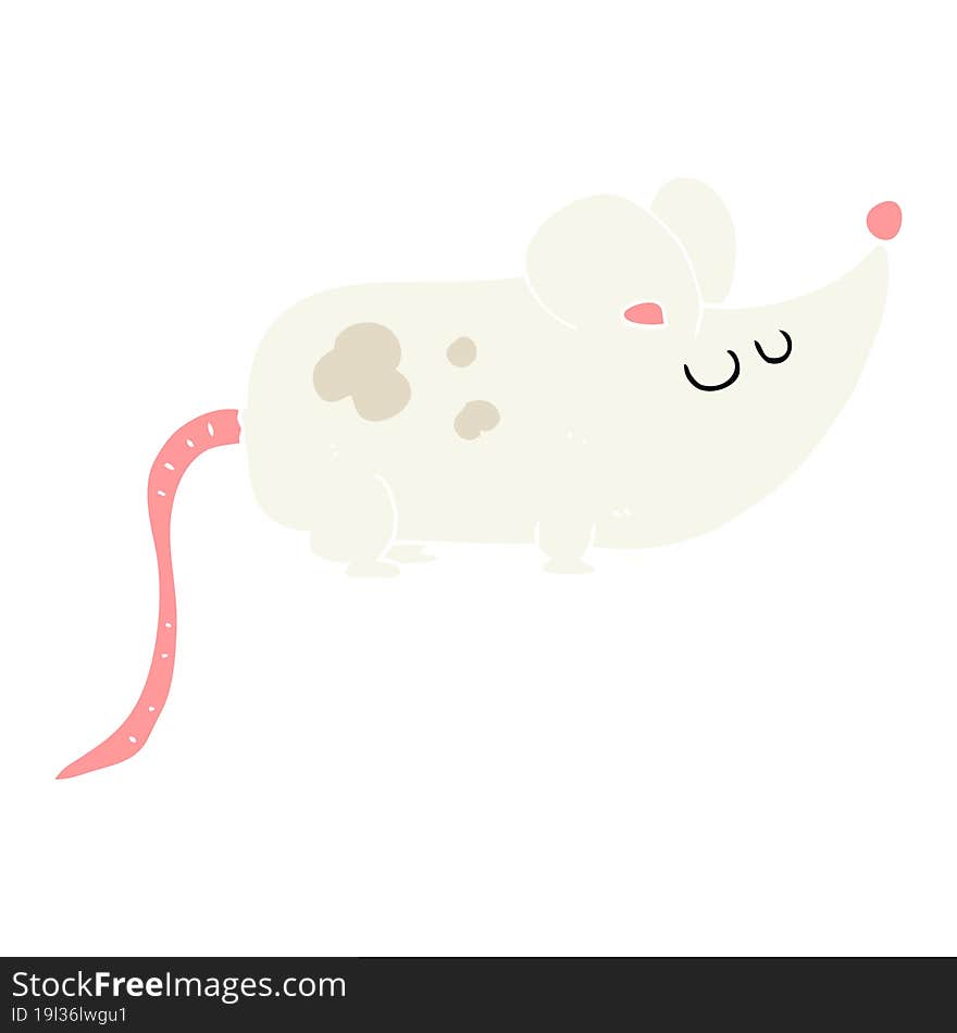 cute flat color illustration of a cartoon mouse