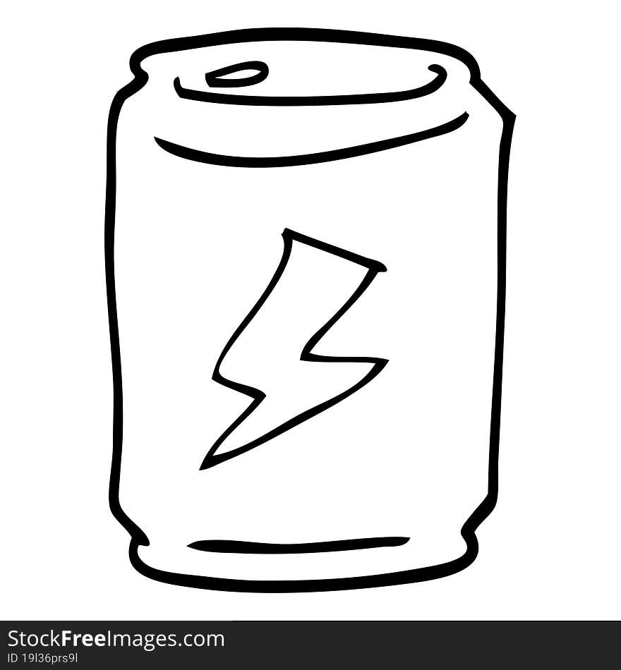 line drawing cartoon of a can