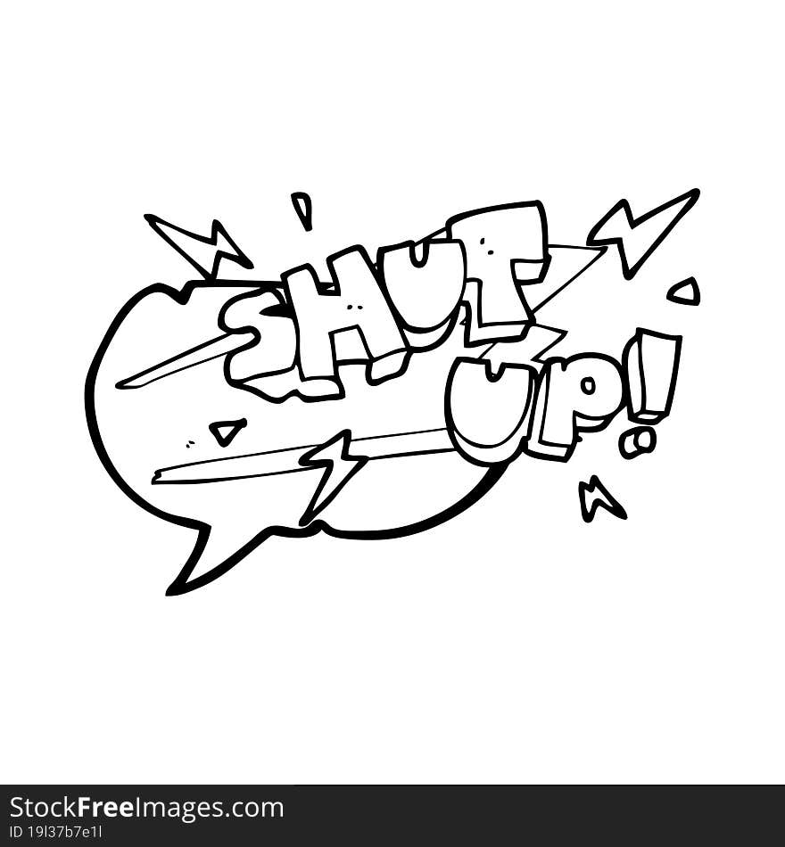 speech bubble cartoon shut up! symbol