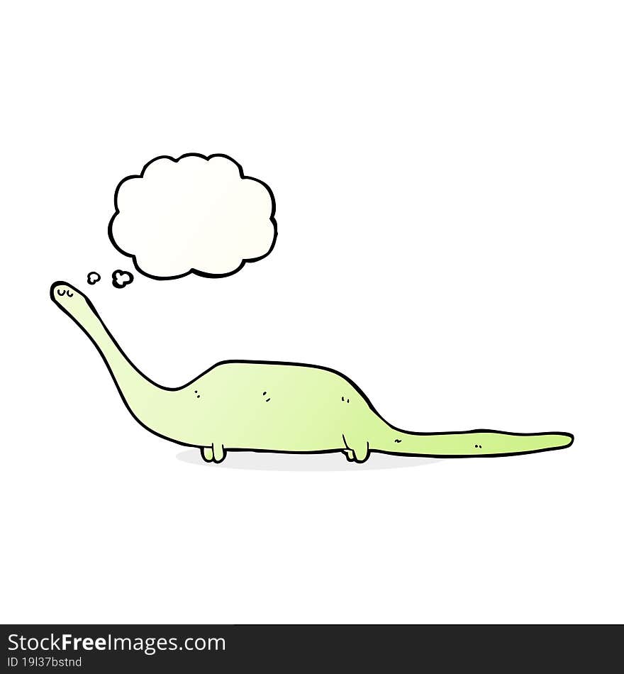 cartoon dinosaur with thought bubble