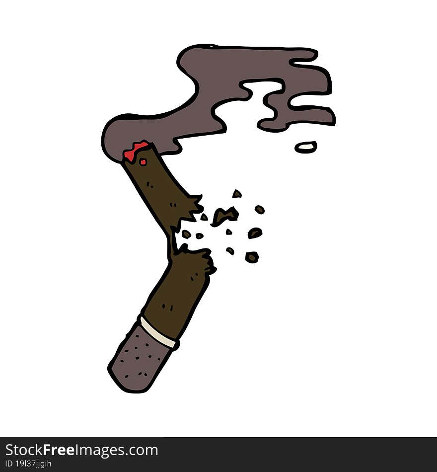 cartoon broken cigar