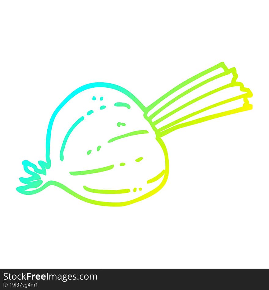 cold gradient line drawing of a cartoon old onion