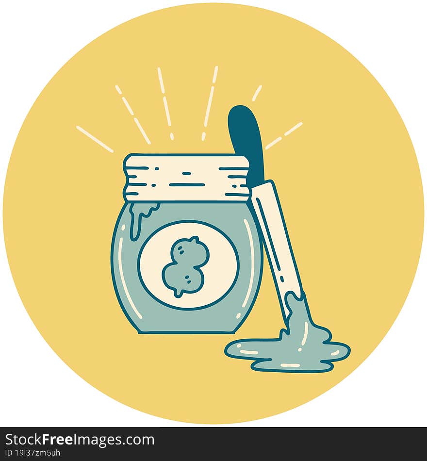 icon of a tattoo style peanut butter