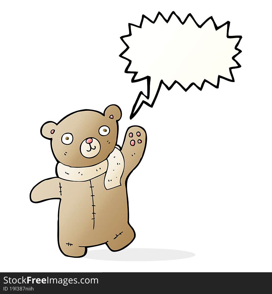 cute cartoon teddy bear with speech bubble