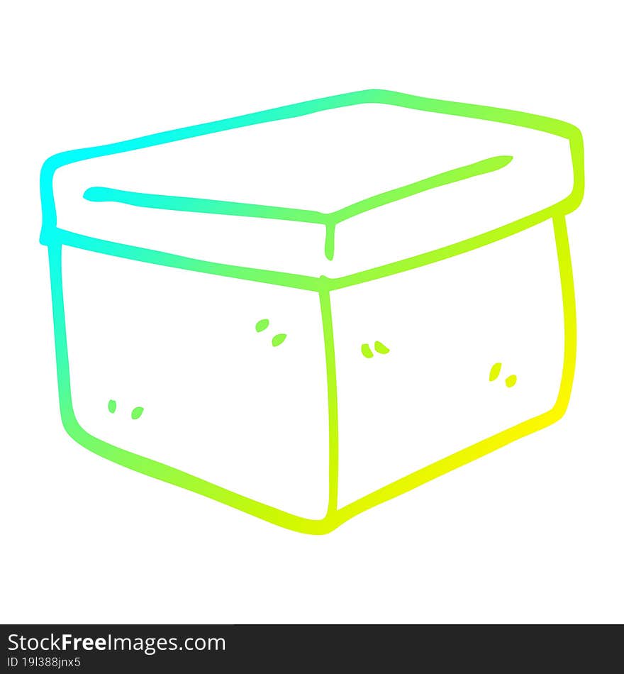 Cold Gradient Line Drawing Cartoon Filing Box