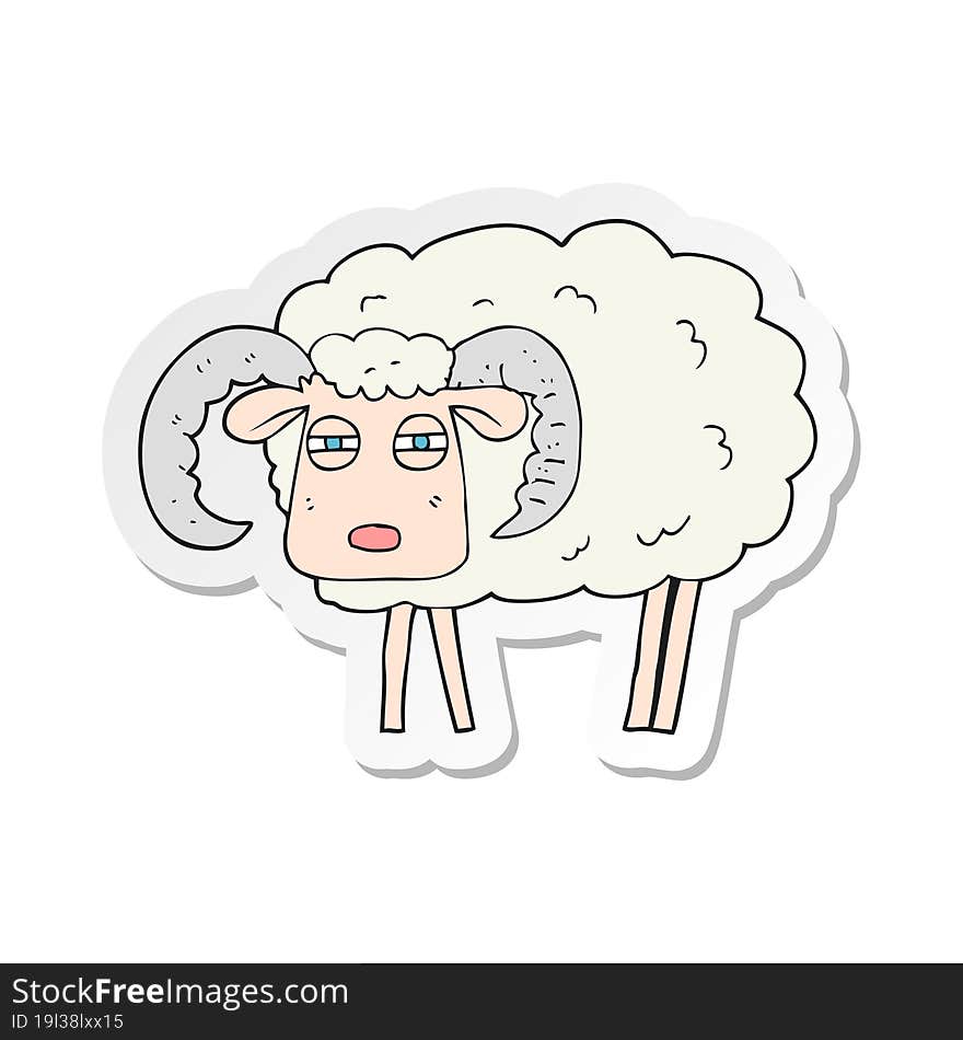 sticker of a cartoon ram