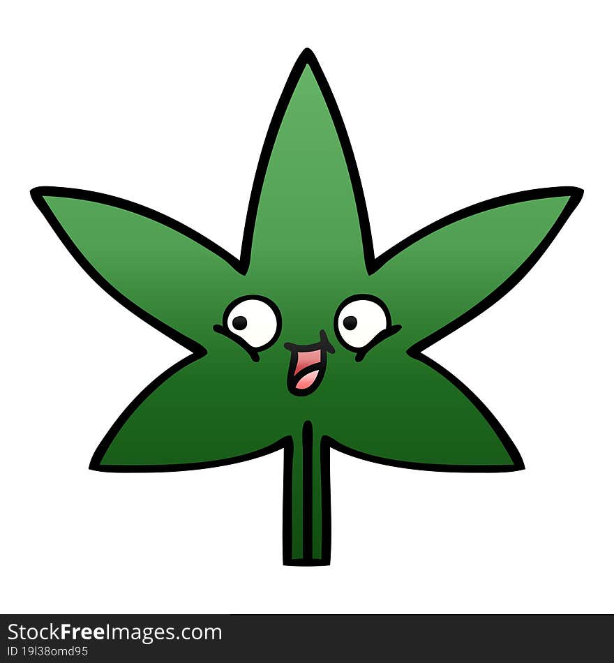 gradient shaded cartoon marijuana leaf