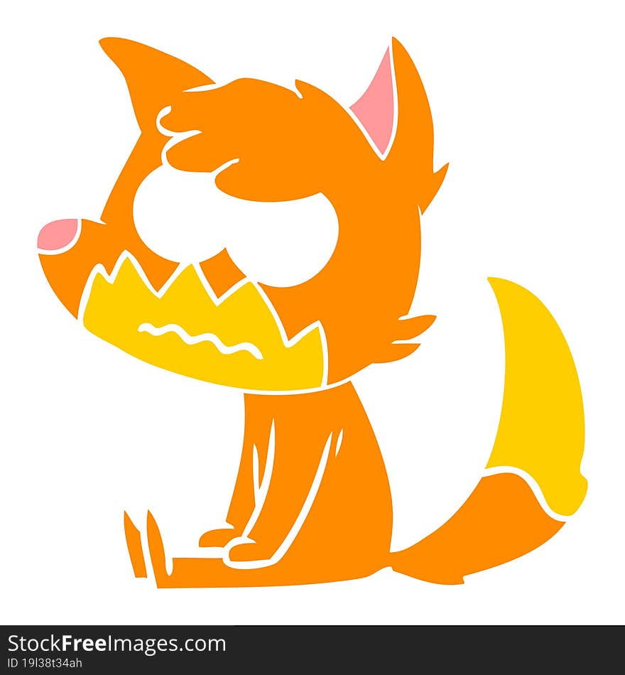 flat color style cartoon annoyed fox