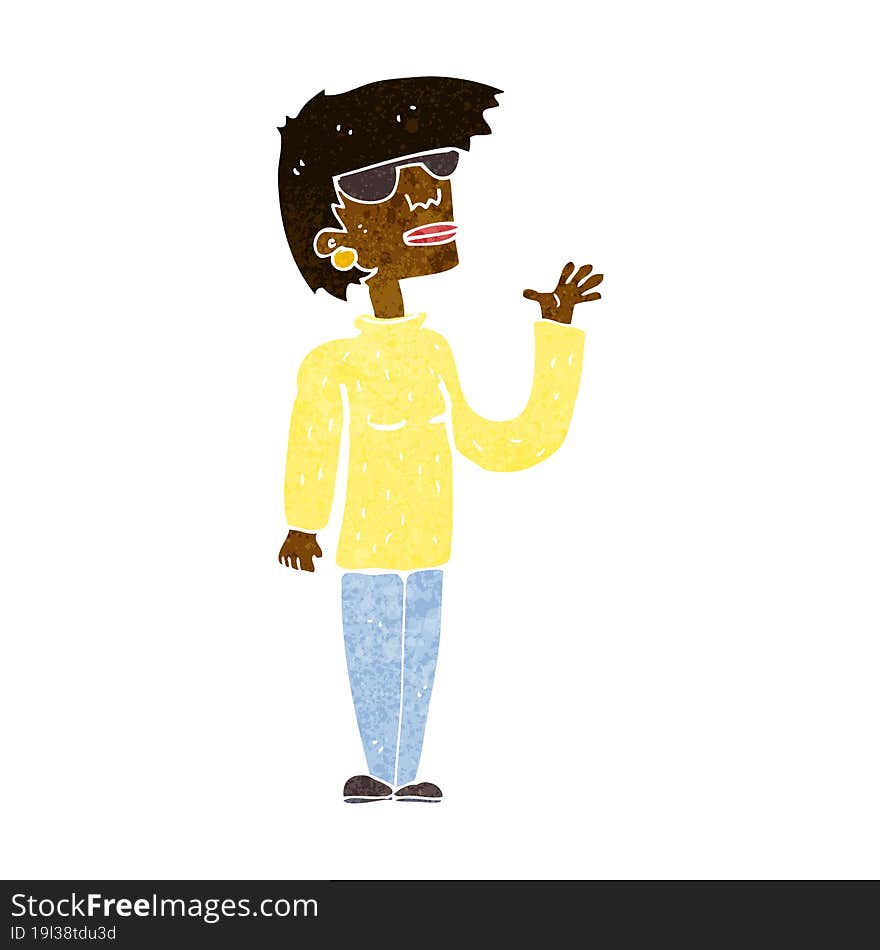 Cartoon Woman Wearing Spectacles