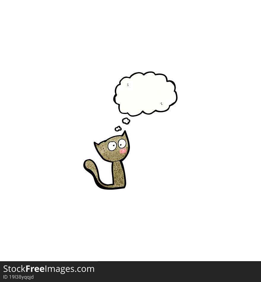 Cartoon Cat With Thought Bubble