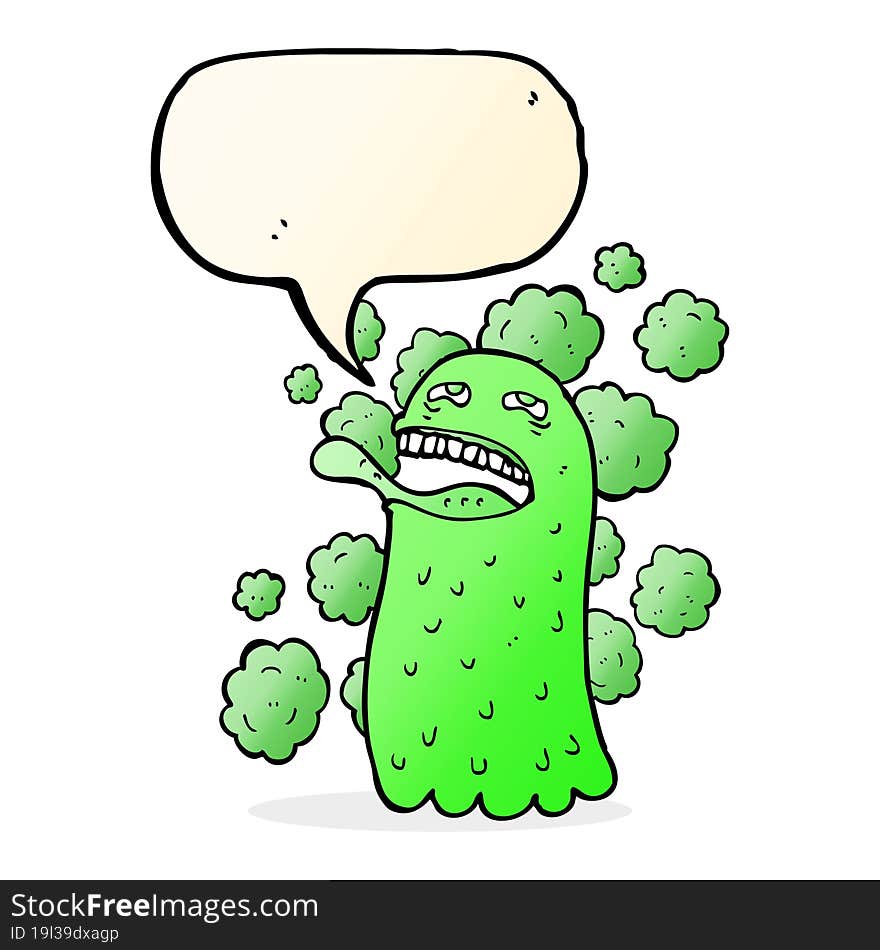 cartoon funny ghost with speech bubble