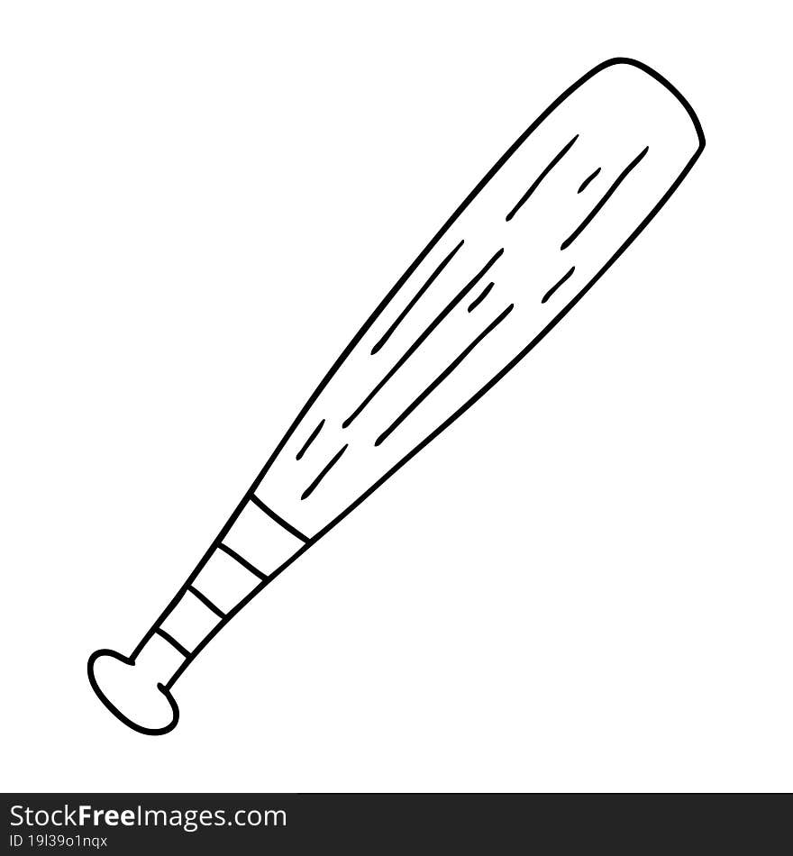 line drawing doodle of a baseball bat