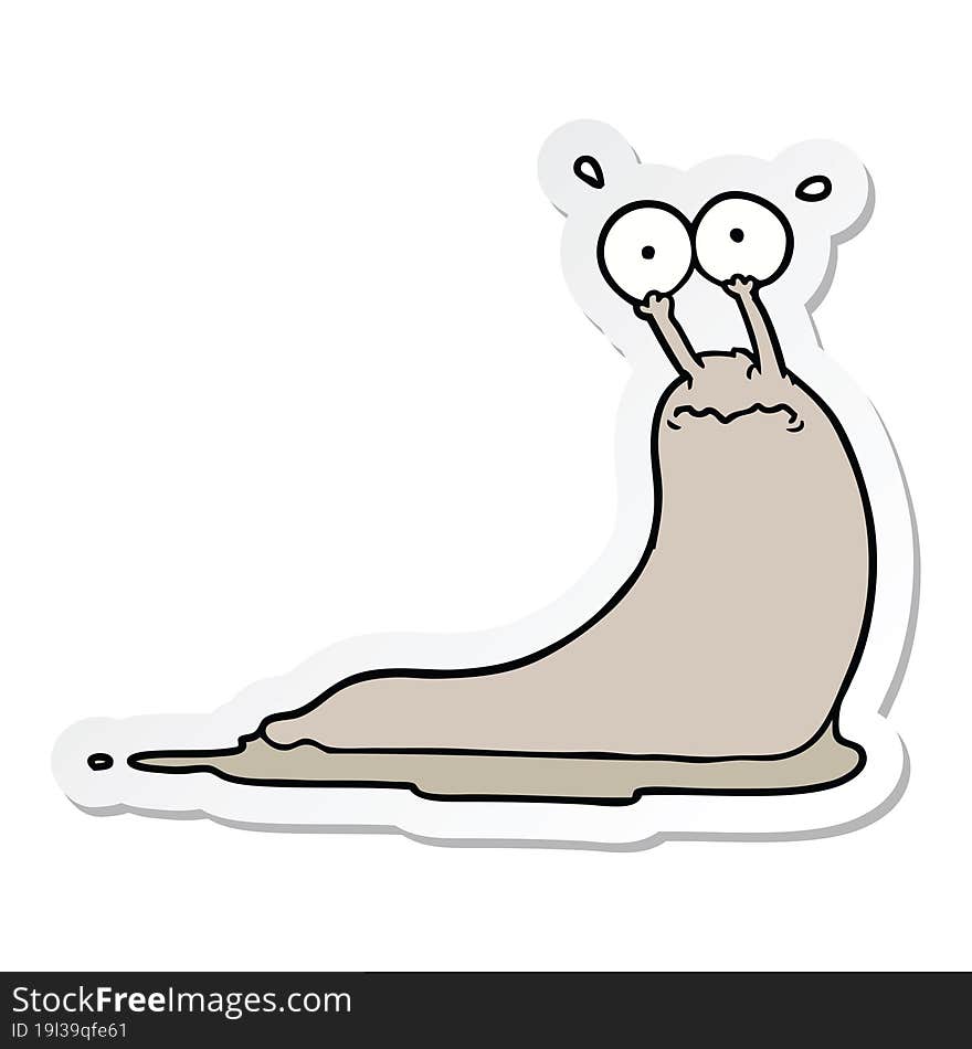 sticker of a cartoon slug