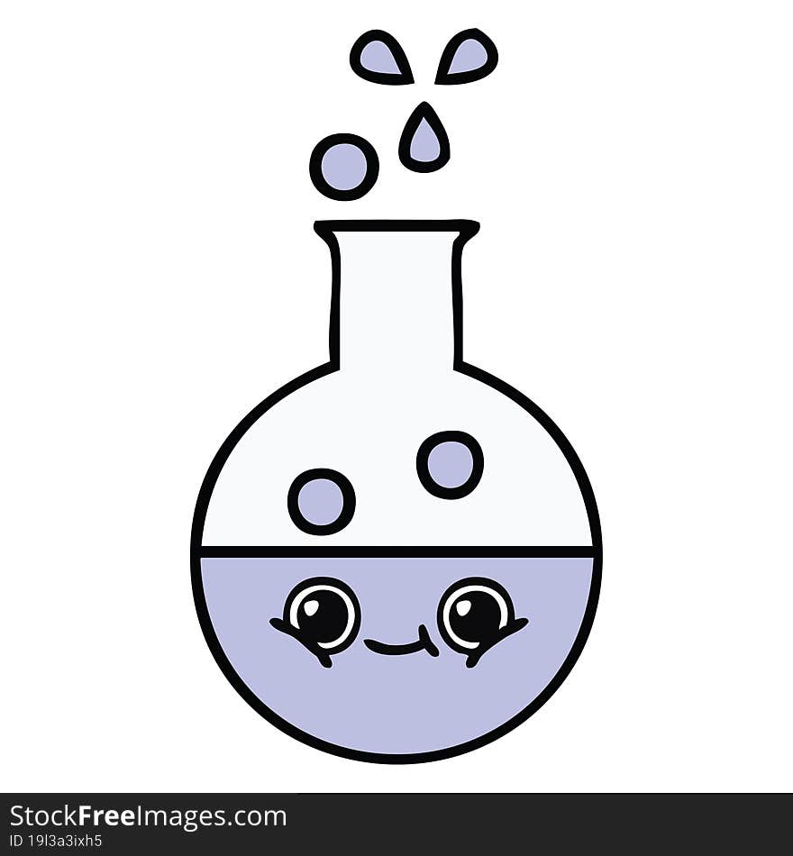 cute cartoon of a test tube. cute cartoon of a test tube