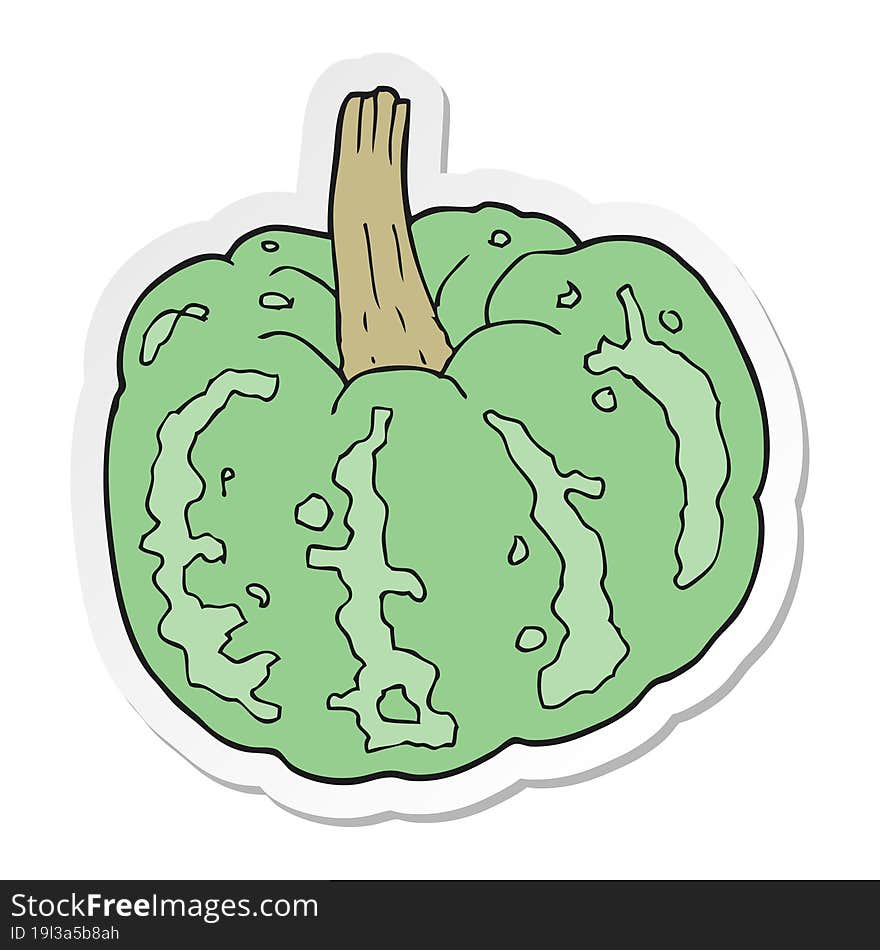 sticker of a cartoon squash