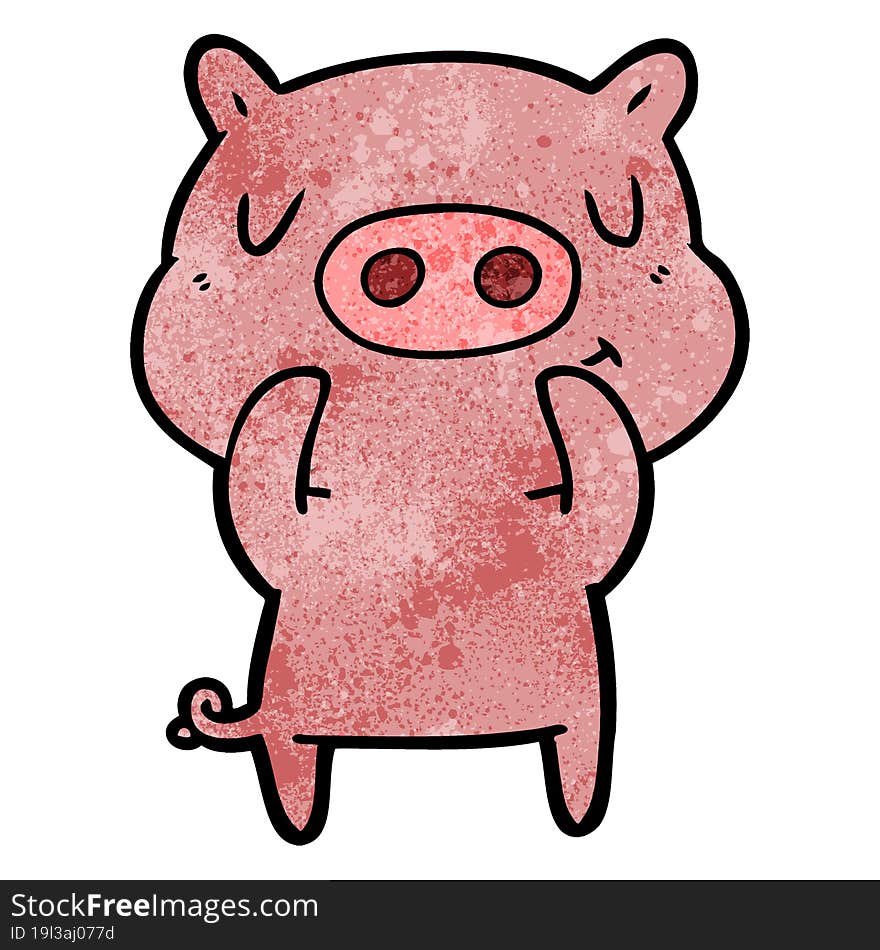 cartoon content pig. cartoon content pig