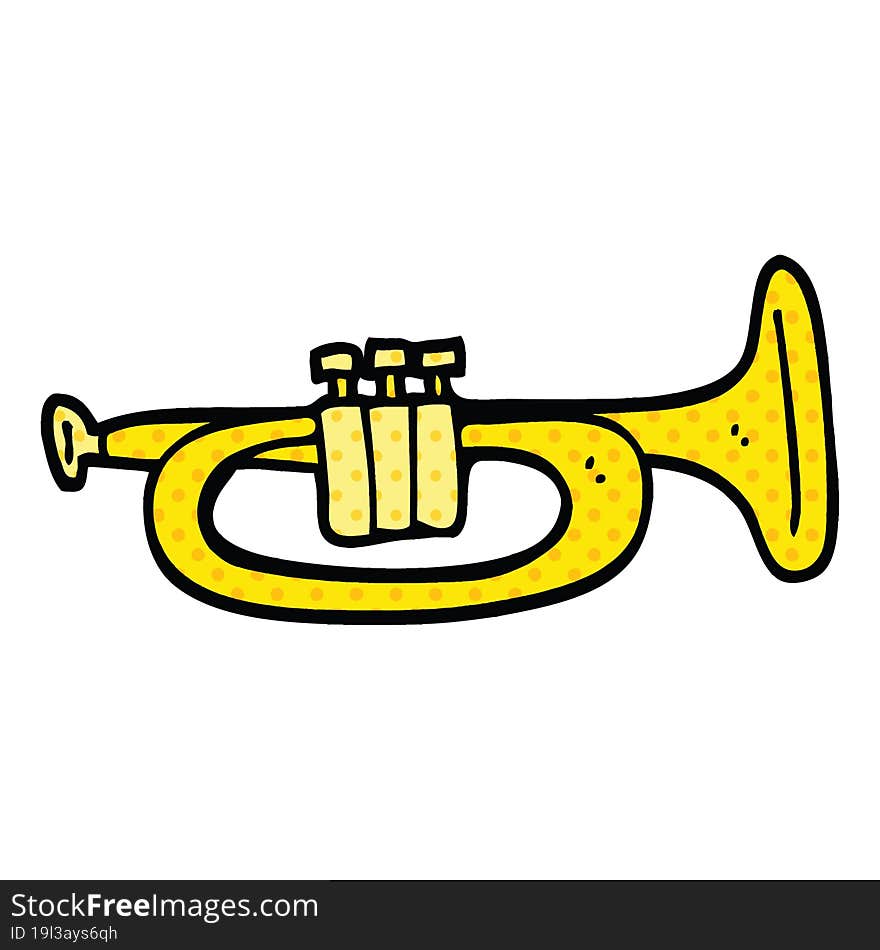 comic book style cartoon trumpet