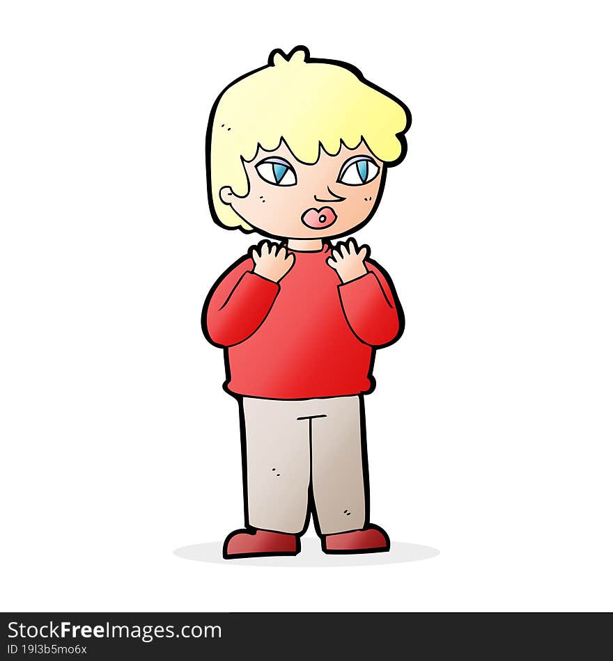 cartoon worried person