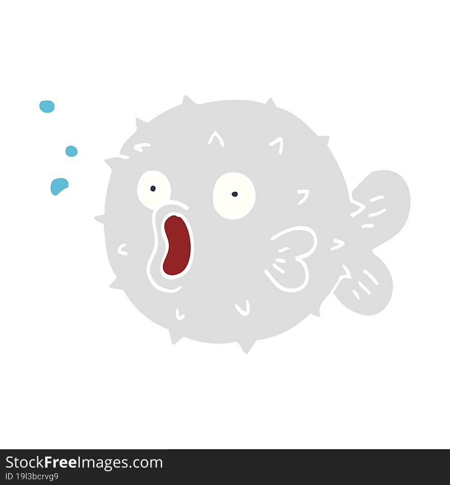 cartoon doodle blow fish