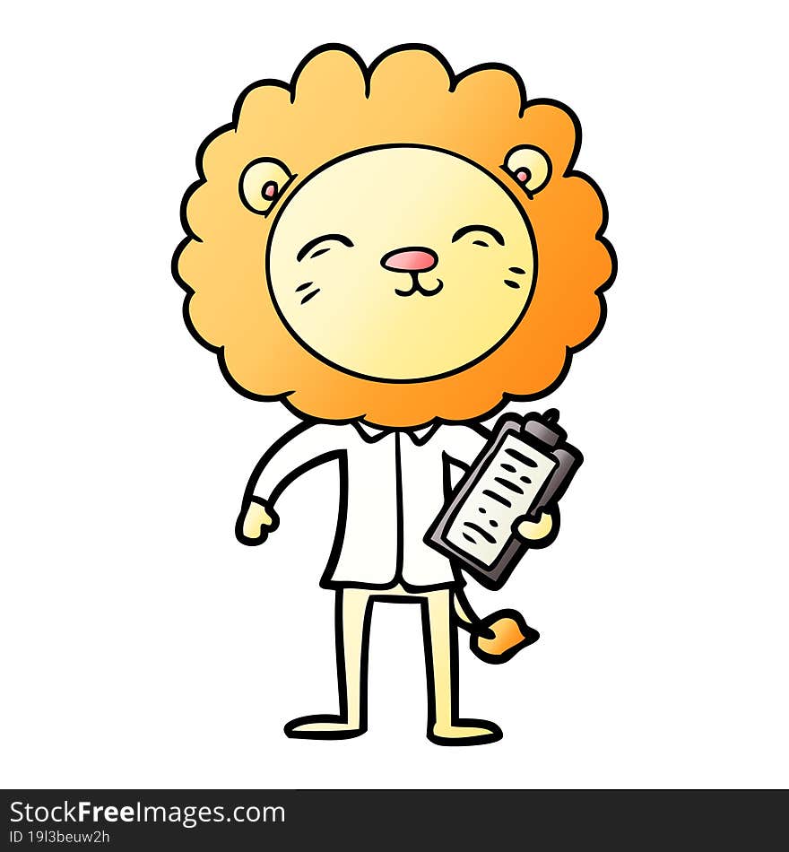 cartoon lion in business clothes. cartoon lion in business clothes