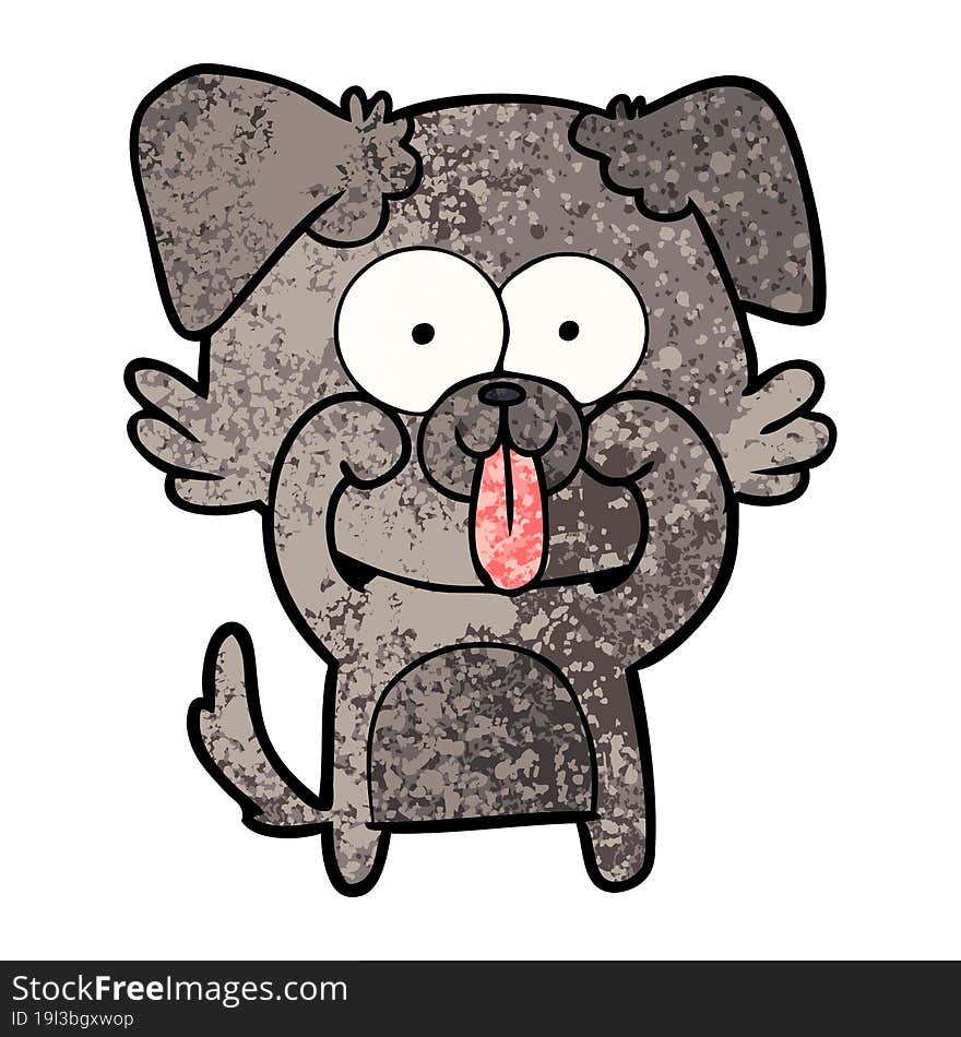 cartoon dog with tongue sticking out. cartoon dog with tongue sticking out