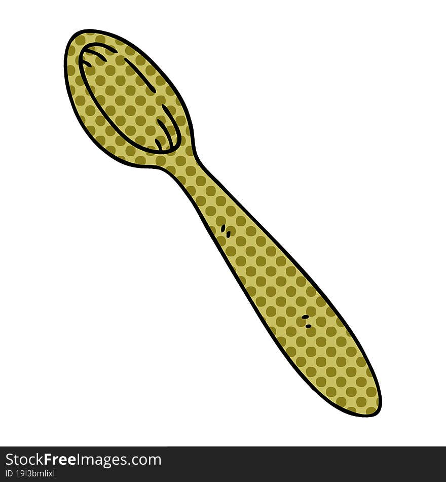 Quirky Comic Book Style Cartoon Wooden Spoon